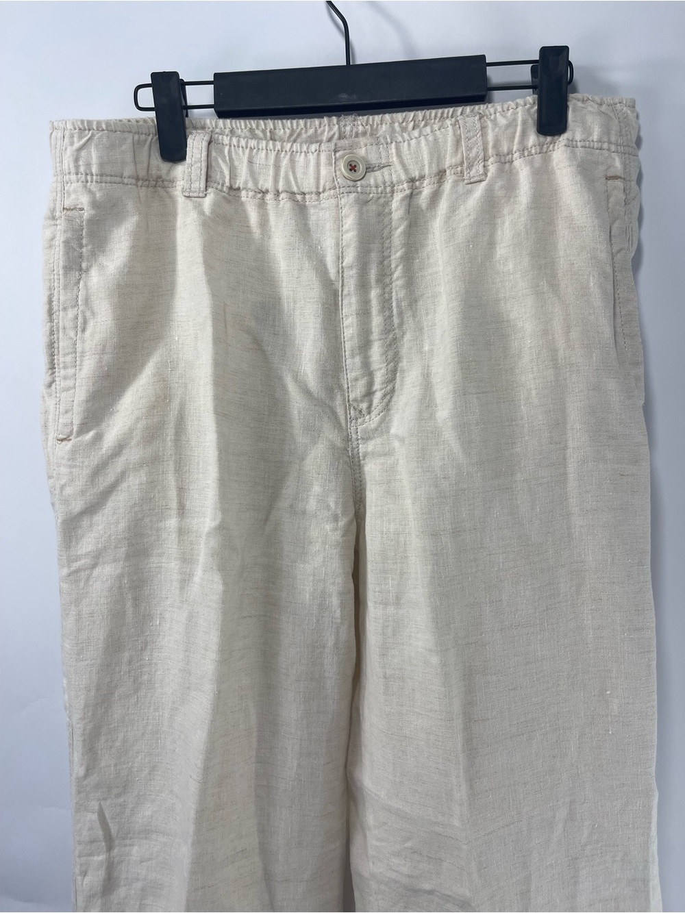Tommy Bahama Relax Men’s Ivory Cream 100% Linen Drawstring Medium Pants - Picture 3 of 13